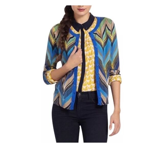 Anthro Tabitha Seared Chevron Cardigan, XS. Seen on Robyn on The Good Wife! Mult - Picture 5 of 13